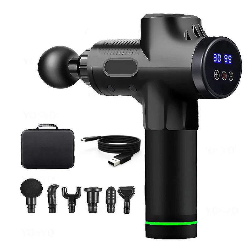 Premium 30-Level Massage Gun – Deep Tissue Muscle Relaxation for Body and Neck, Electric Fitness Equipment with Noise Reduction, Ideal for Men and Women
