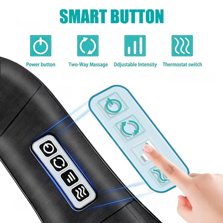 Luxury Shiatsu Neck, Back & Shoulder Massager with Heat, 4D Deep Kneading for Full Body Muscle Relief, Electric Massage Pillow for Legs & Tissue Stress