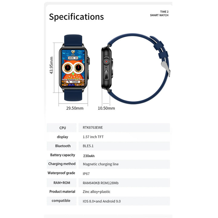 Premium Bluetooth Call Smartwatch for Men & Women – AI Voice Assistant, Fitness Tracker, 1.57" HD Screen, IP67 Waterproof, Heart Rate, Blood Oxygen, Sleep Monitoring, Music Control, Android & iOS Compatible