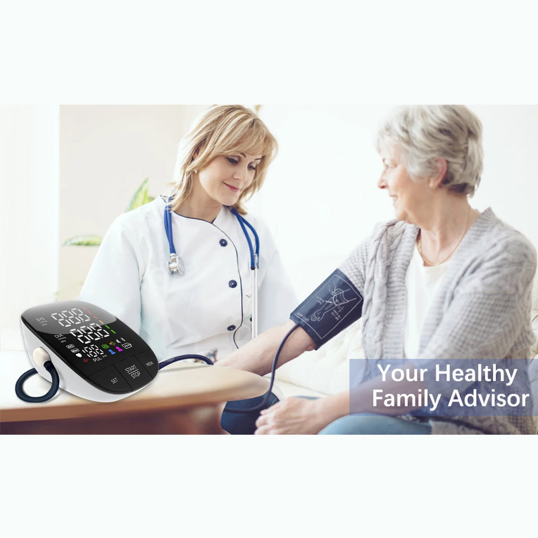 Premium Automatic Upper Arm Blood Pressure Monitor – LED Backlit Screen, 2X120 Memory Groups, Adjustable BP Cuff, Electronic Digital Blood Pressure Machine