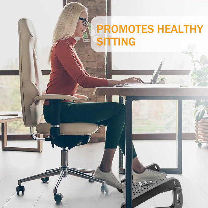 Premium Adjustable Memory Foam Under Desk Foot Rest for Office Chair & Gaming, Ergonomic Support for Back, Hip, Knee, 