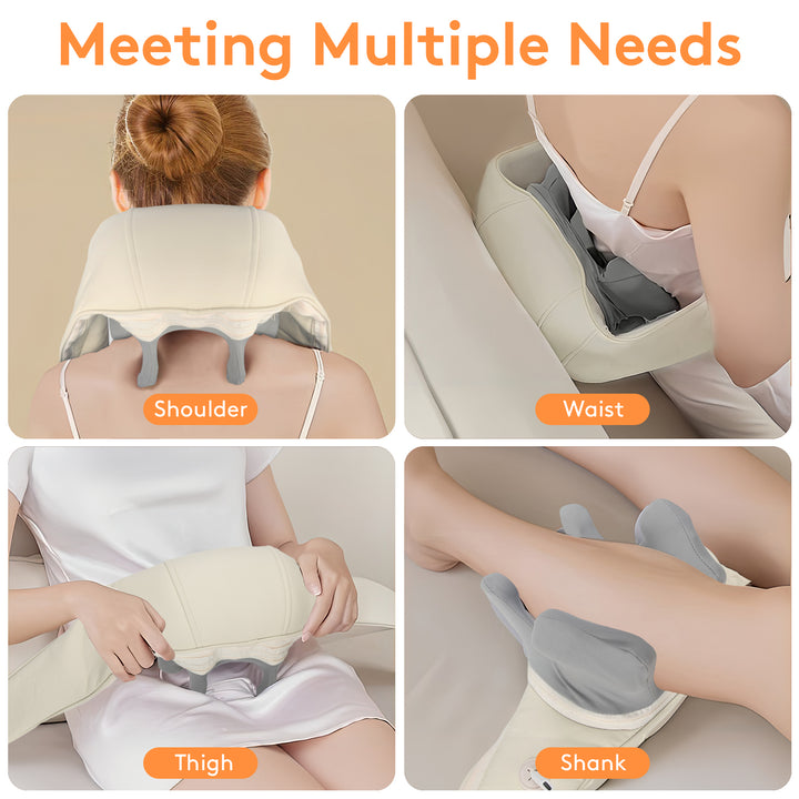 Luxury Wireless Neck and Back Massager for Cervical Relaxation and Trapezius Relief | Kneading Massage Shawl for Targeted 