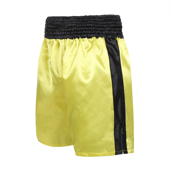 High Quality Muay Thai Fight Shorts – Unisex Kickboxing & MMA Training Pants for Men, Women, Kids, Competition & Grappling Gear with Embroidery, Adjustable Waistband, Satin Polyester, Sanda Martial Arts Clothes