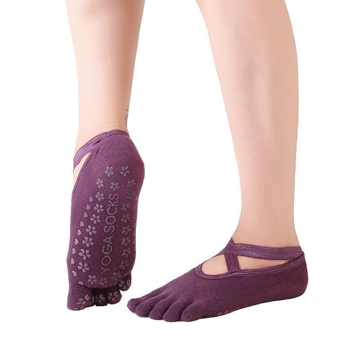 High-Quality Anti-Slip Yoga Socks for Women – Breathable Cotton, Ballet-Inspired Bandage Design, Perfect for Pilates, Dance