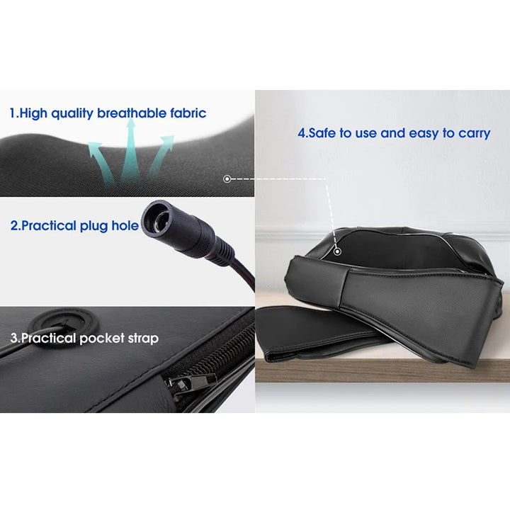 Luxury Shiatsu Neck, Back & Shoulder Massager with Heat, 4D Deep Kneading for Full Body Muscle Relief, Electric Massage Pillow for Legs & Tissue Stress