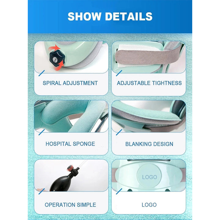Premium Adjustable Neck Stretcher with Air Sac for Home Cervical Traction, Spine Alignment & Pain Relief, Lightweight and Comfortable Neck Support Collar