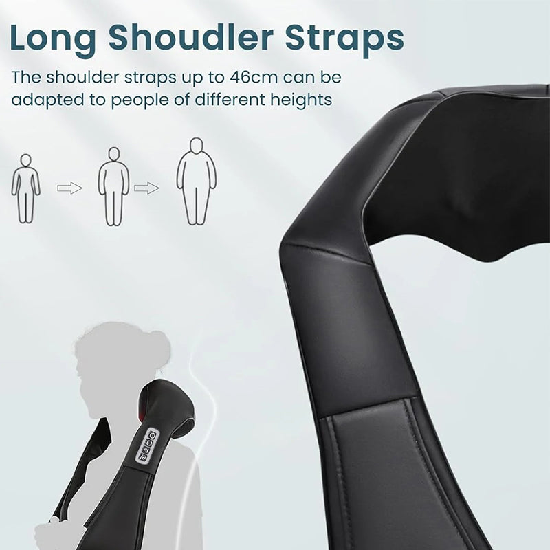 Luxury Shiatsu Neck, Back & Shoulder Massager with Heat, 4D Deep Kneading for Full Body Muscle Relief, Electric Massage Pillow for Legs & Tissue Stress