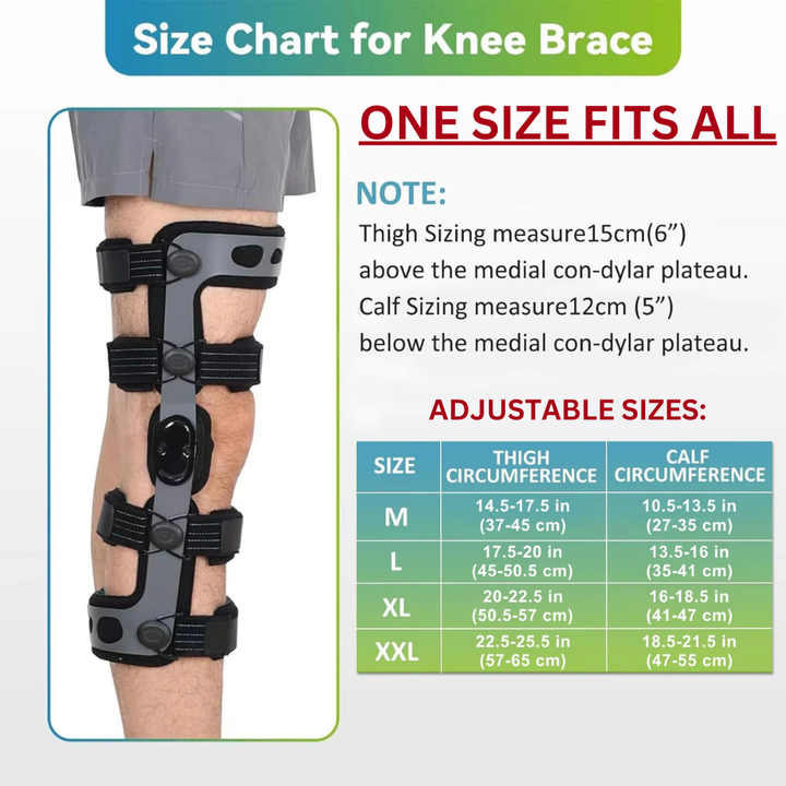 Premium Entlastungs-Kniebandage zur Linderung von Arthritis-Schmerzen, Unterstützung bei Osteoarthritis, verstellbarer ROM-Stabilisator, post-operative Genesung, Einheitsgröße, FDA-registriert