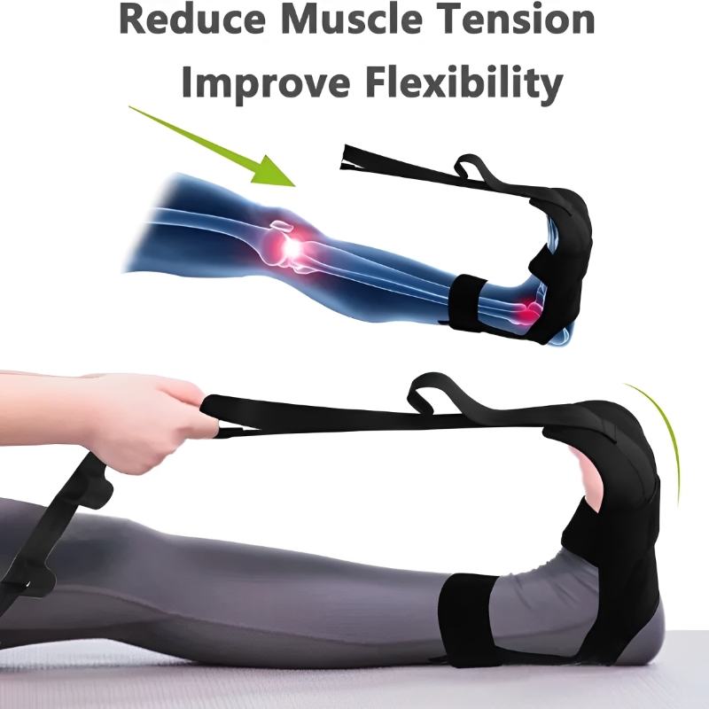 Premium Flexibility Stretching Strap - Open Back Yoga Band for Leg Stretching, Muscle Relaxation & Plantar Fasciitis Relief,