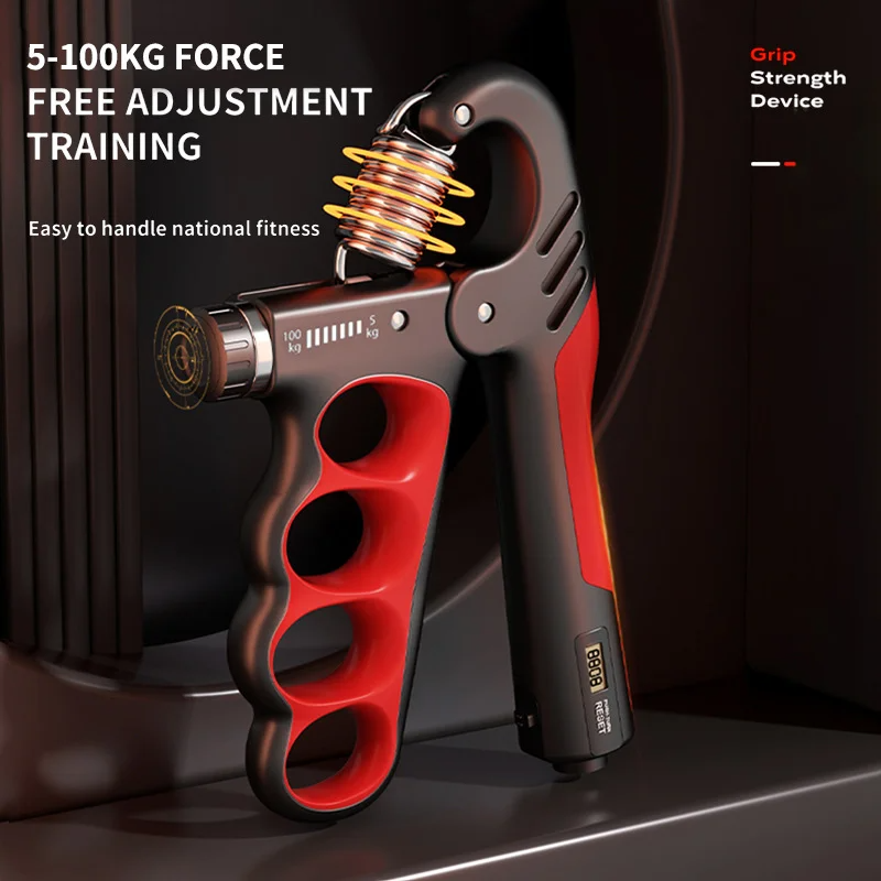 Premium Adjustable 5-100KG Grip Strength Trainer with Counter – Hand Gripper for Muscle Building, Wrist Expander & Fitness Training – Durable Stainless Steel, Non-Slip Design for Gym, Therapy, and Injury Recovery – Ideal for Athletes & Musicians