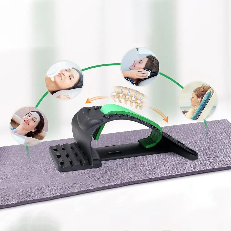 Premium 4-Level Neck Stretcher with Massage Apparatus – Magnetotherapy and Back Stretch Massager for Lumbar and Cervical Spine Support, Pain Relief, Adjustable Ergonomic Design for Neck and Upper Back