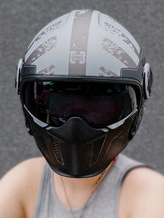 Premium Modular Motorcycle Helmet –Full Face & Open Face, Dual Lens, DOT ECE Approved, ABS Shell for Men & Women, Retro Style