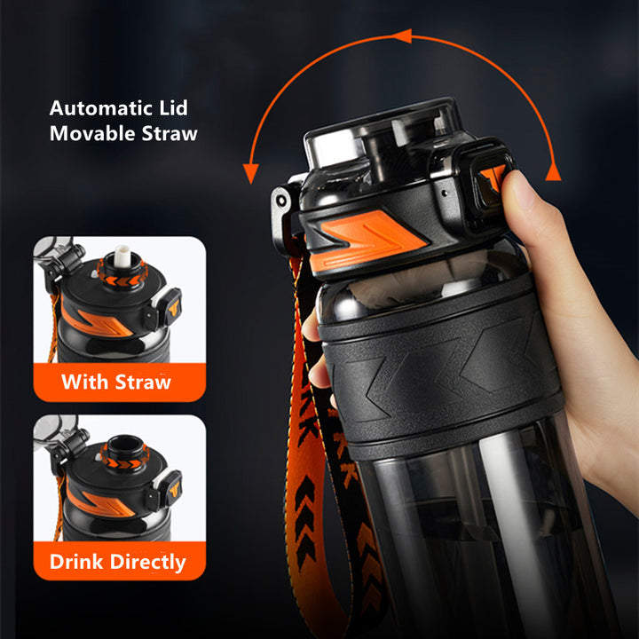Premium Tritan Water Bottle – 1000ml/1500ml Portable Fitness Kettle with Straw, BPA-Free, Durable, Leak-Proof, Ideal for 
