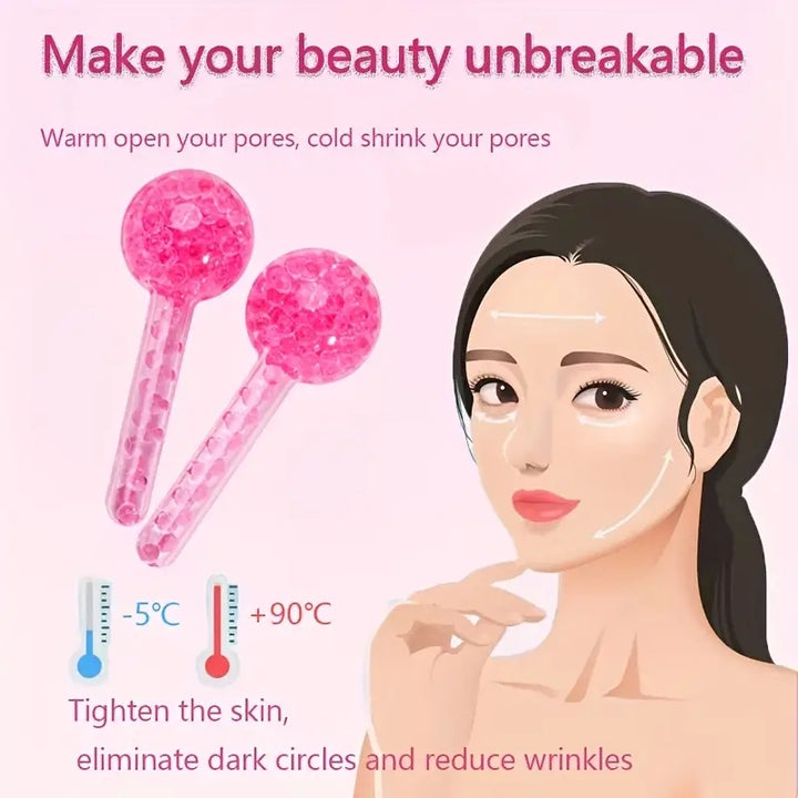 Premium 2Pcs Ice Globes for Facials – Cooling Face and Eye Massager, Facial Roller for Puffiness and Redness Reduction, Non