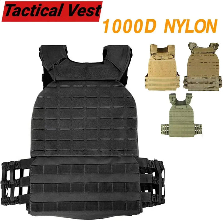 Premium Tactical Hunting Vest for Men – Camouflage Plate Carrier, 900D Outdoor Sports Fitness, Weighted Training Vest,