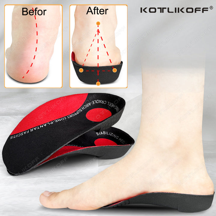High-Quality Arch Support Insoles for Men & Women - Orthopedic Cushion Pads for Shoes, Shock Absorption & Anti-Slip 
