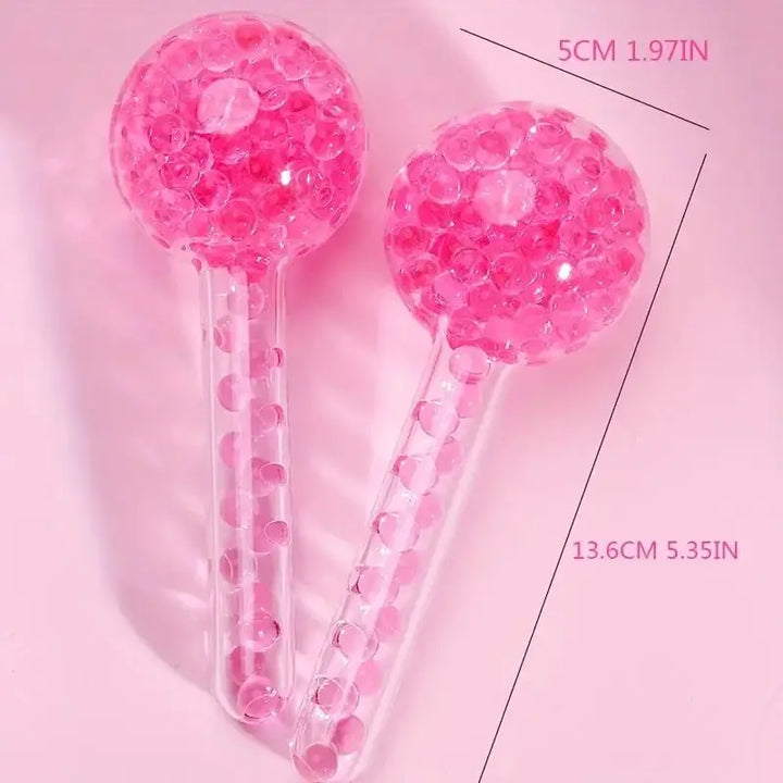 Premium 2Pcs Ice Globes for Facials – Cooling Face and Eye Massager, Facial Roller for Puffiness and Redness Reduction, Non