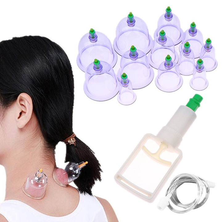 Premium Vacuum Cupping Therapy Set – 6, 12, or 24 Plastic Suction Cups for Massage, Relaxing Muscles, Pain Relief