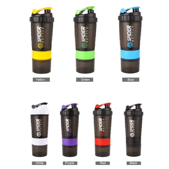 Premium 500ML Portable Protein Powder Shaker Bottle – High Capacity Sports Blender with Powder Case – Plastic Water Cup for Gym & Fitness – Modern, Leak-Proof Design