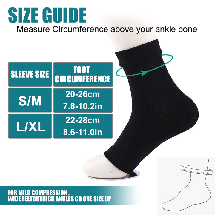 Premium Compression Socks for Neuropathy & Ankle Support – 1 Pair Nano Ankle Brace Sleeve, Pain Relief for Swelling, Plantar 