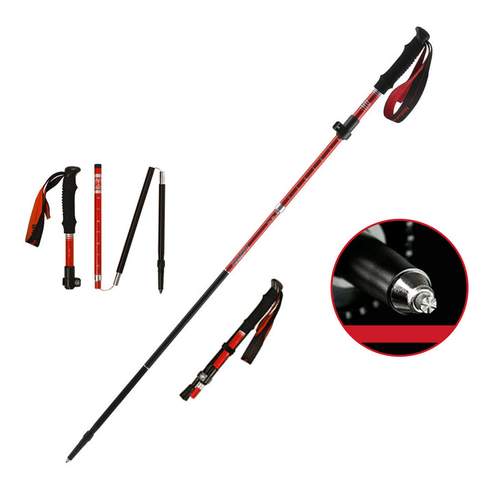 Premium Ultralight Folding Trekking Pole – Adjustable Telescopic Walking Stick, Aviation-Grade Aluminum Alloy, EVA Anti-Slip Handle, Portable for Hiking, Camping, and Outdoor Adventures