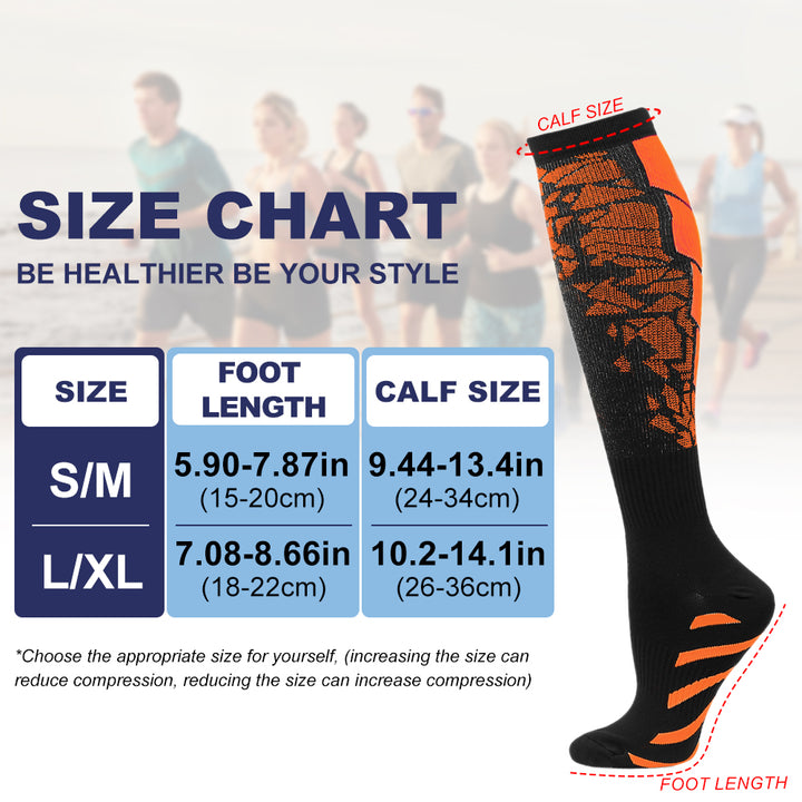 Premium Sports Compression Socks for Men & Women – Calf Support for Running, Flight Travel, Pregnancy, Athletic, and 