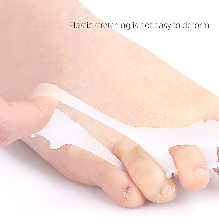 Premium Hard Silicone Toe Separator 2Pcs for Hallux Valgus & Hammer Toes – 3 Hole Orthopedic Spacers for Foot Correction, 