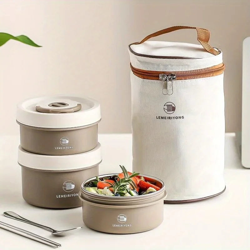 Premium Insulated 304 Stainless Steel Lunch Box – Multi-Layer Design, Microwave Safe, Durable, Leak-Proof, Perfect for On-the