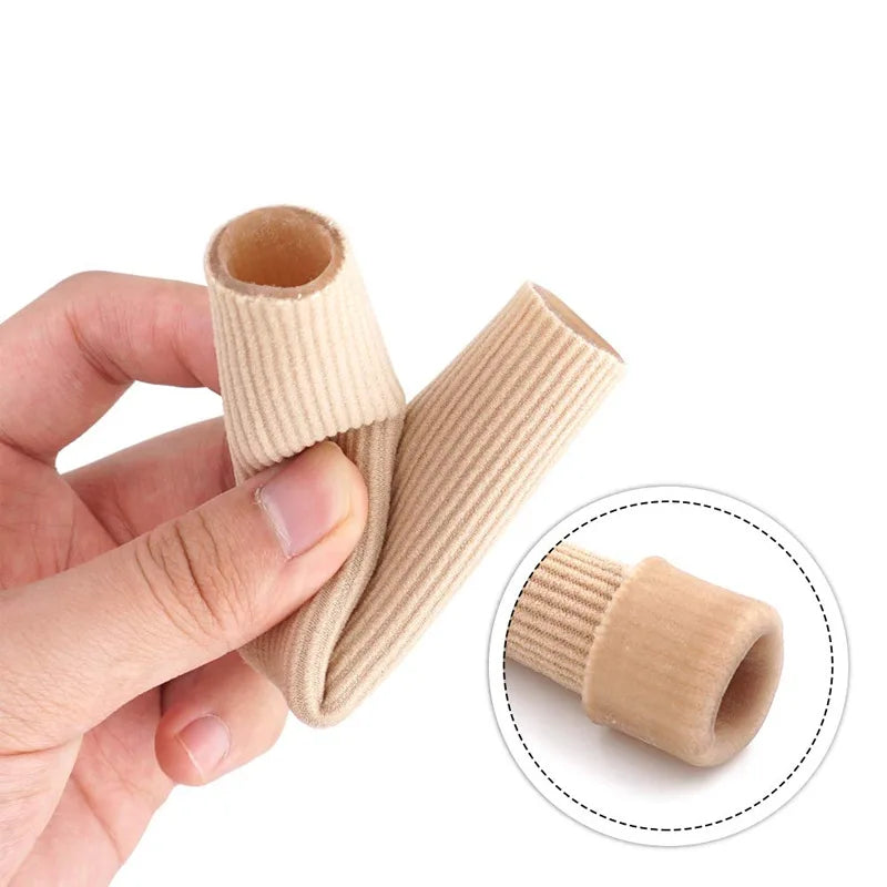 Premium Toe Cushion Protector - Fabric Toe Tubes for Corns, Blisters, Calluses, Hammer Toes | Cuttable, Reusable, Silicone 