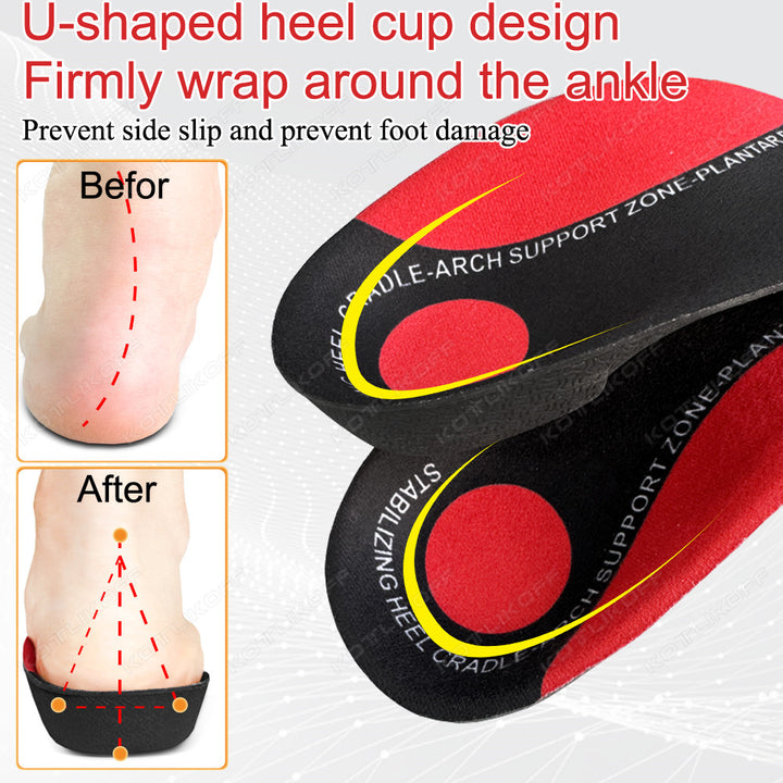 High-Quality Arch Support Insoles for Men & Women - Orthopedic Cushion Pads for Shoes, Shock Absorption & Anti-Slip 
