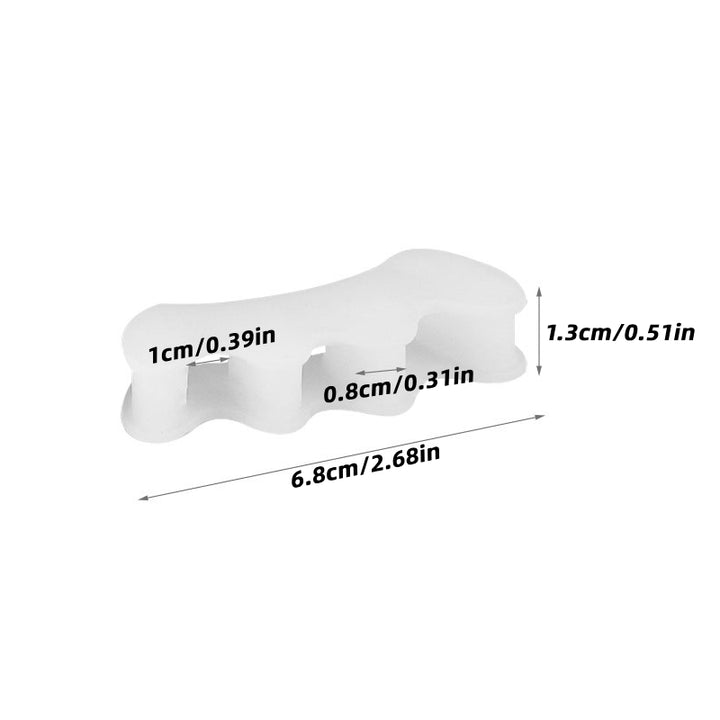 Premium Hard Silicone Toe Separator 2Pcs for Hallux Valgus & Hammer Toes – 3 Hole Orthopedic Spacers for Foot Correction, 