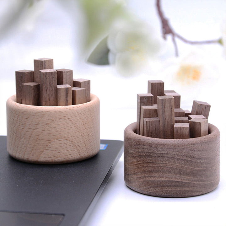 Luxury Essential Oil Wood Diffuser – Unique Wood Art Fireless Aroma Diffuser, Beech/Black Walnut Aromatherapy Ornament for 