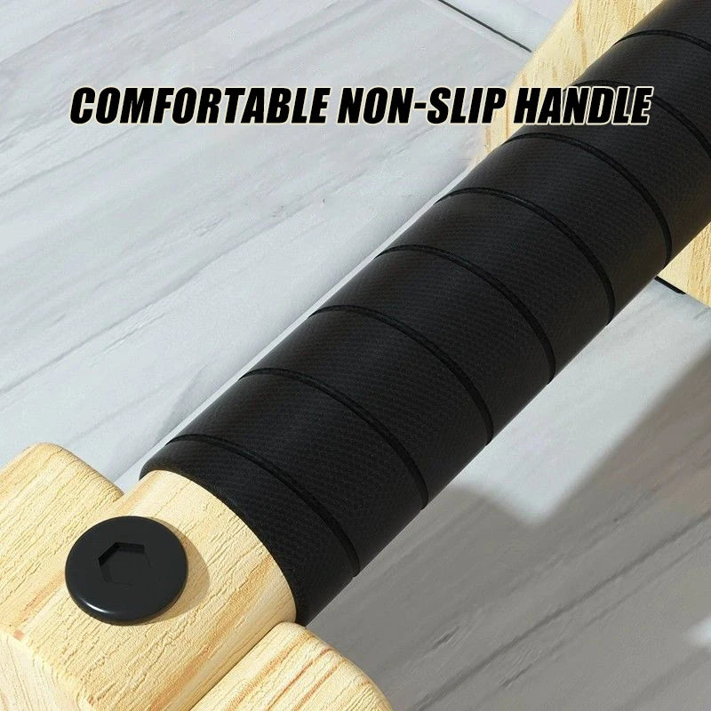 Premium Wooden Push-up Bars – Beech Wood Pull Up Stand Handles for Home Fitness, Calisthenics Exercise Equipment, Non-slip 