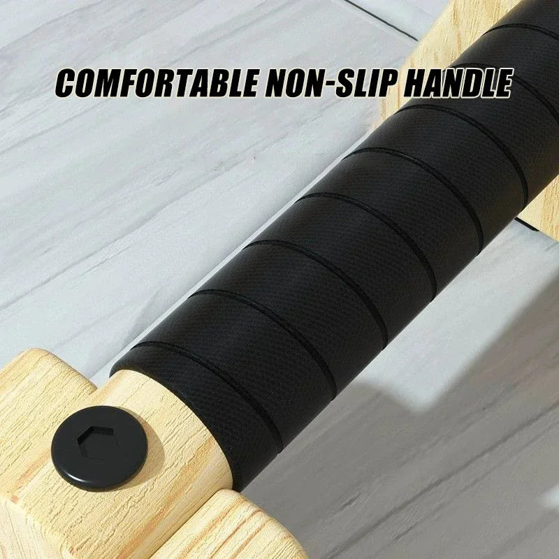 Premium Wooden Push-up Bars – Beech Wood Pull Up Stand Handles for Home Fitness, Calisthenics Exercise Equipment, Non-slip 