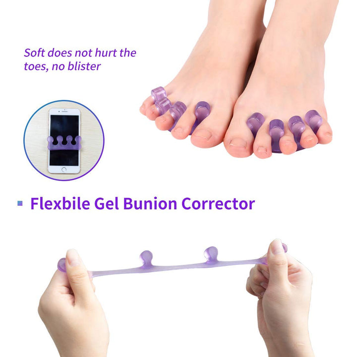 Premium Soft Silicone Toe and Finger Separators – Flexible Nail Polish Pedicure Tools for Spa and Home Use, Comfortable