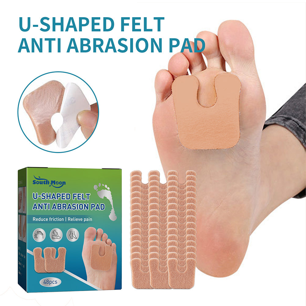 Premium 48pcs Toe Protector Pads for Bunion & Callus Relief | Friction Reduction Foot Care U-Shaped Cushions for Pain and 