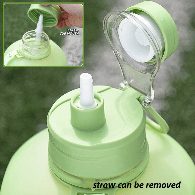 Premium 2.2L Large Capacity Sports Water Bottle – BPA-Free, Gradient Plastic, Portable Kettle with Straw, Leak-Proof, Ideal 