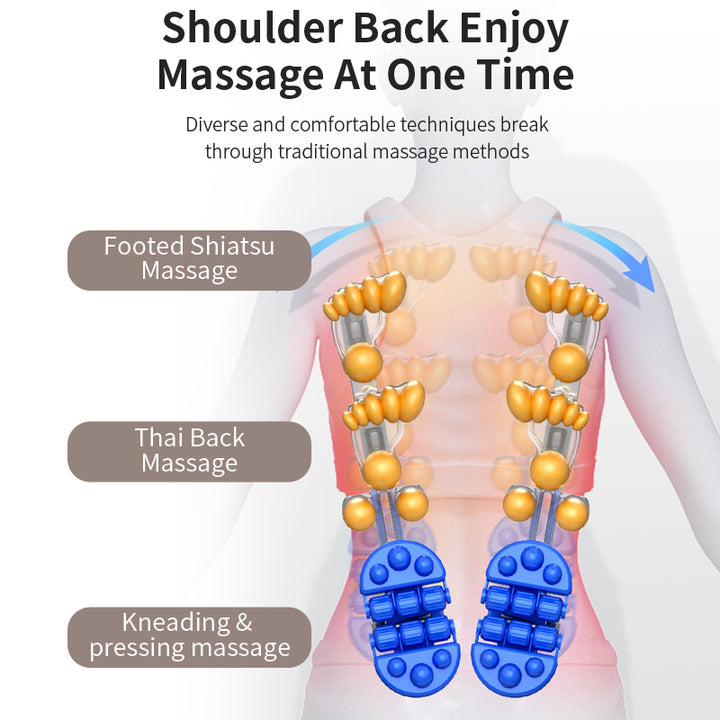 Premium Vibrating Electric Massage Chair Cushion – Heated Neck and Back Muscle Stimulator with Remote Control, Fatigue Relief