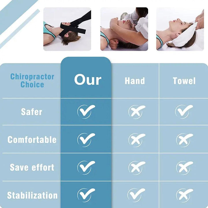 Premium Y-Shaped Iron Pipe Neck Cervical Traction Belt - Adjustable Decompression Brace for Spinal Stretching, Pain Relief, 
