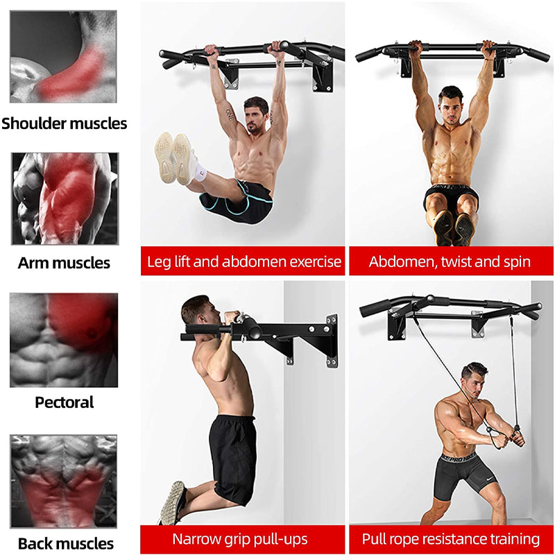 Premium Wall Mounted Pull-Up Bar – Heavy Duty Chin-Up Bar for Home Gym, Horizontal Strength Training, Core & Back Workout 