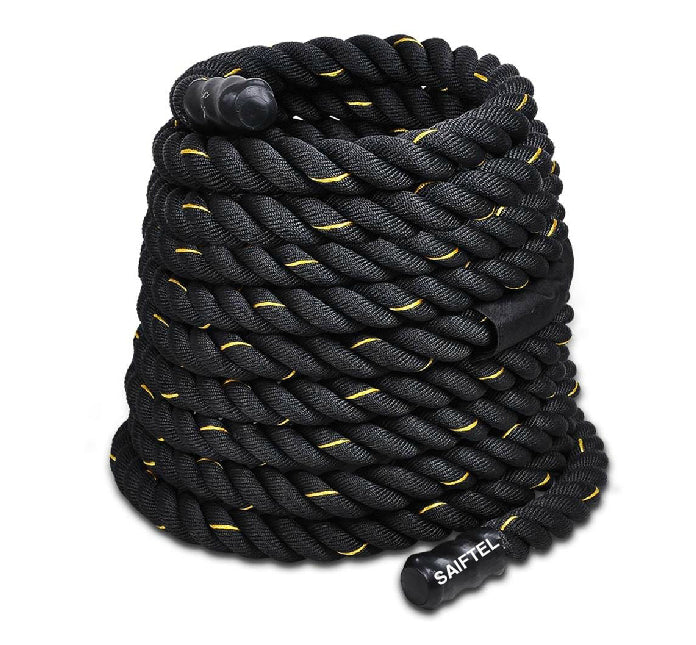 Premium Battle Rope – 9M/12M/15M Fitness Crossfit Ropes for Strength & Power Training – Heavy Duty Workout Ropes for Gym, 