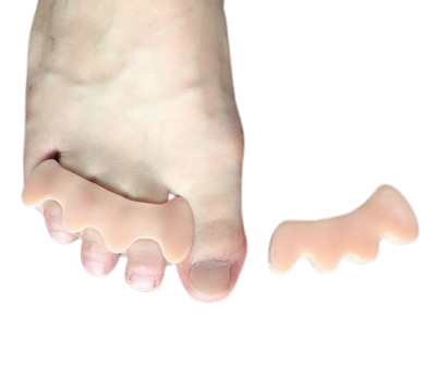 Premium Hard Silicone Toe Separator 2Pcs for Hallux Valgus & Hammer Toes – 3 Hole Orthopedic Spacers for Foot Correction, 