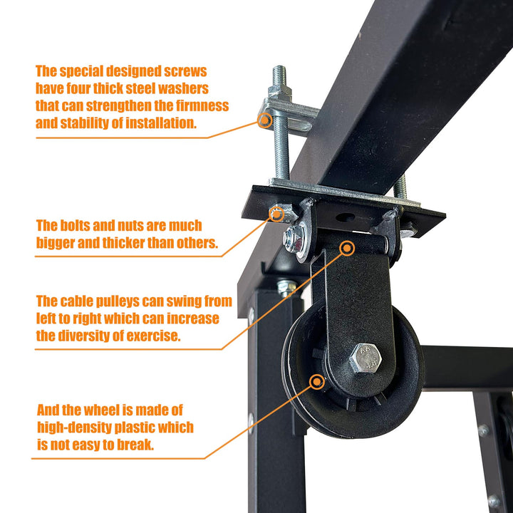 Premium DIY Fitness Double Pulley System – Home Gym Rope Pulldown Attachment for Biceps, Triceps, and Forearm Exercises, 