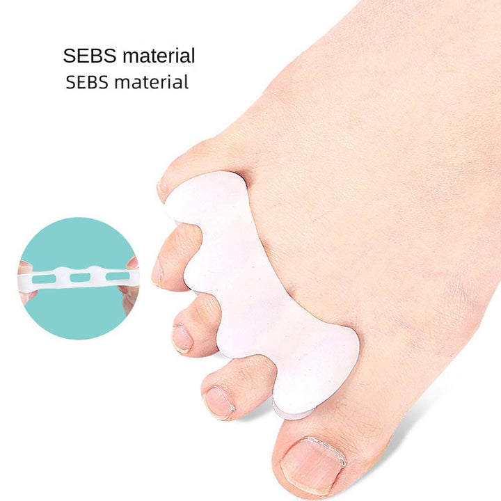Premium Hard Silicone Toe Separator 2Pcs for Hallux Valgus & Hammer Toes – 3 Hole Orthopedic Spacers for Foot Correction, 