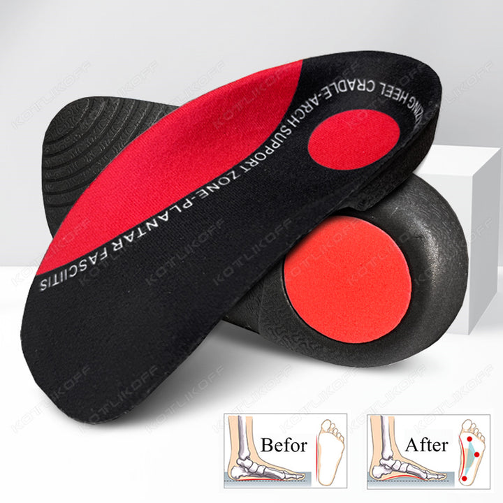 High-Quality Arch Support Insoles for Men & Women - Orthopedic Cushion Pads for Shoes, Shock Absorption & Anti-Slip 