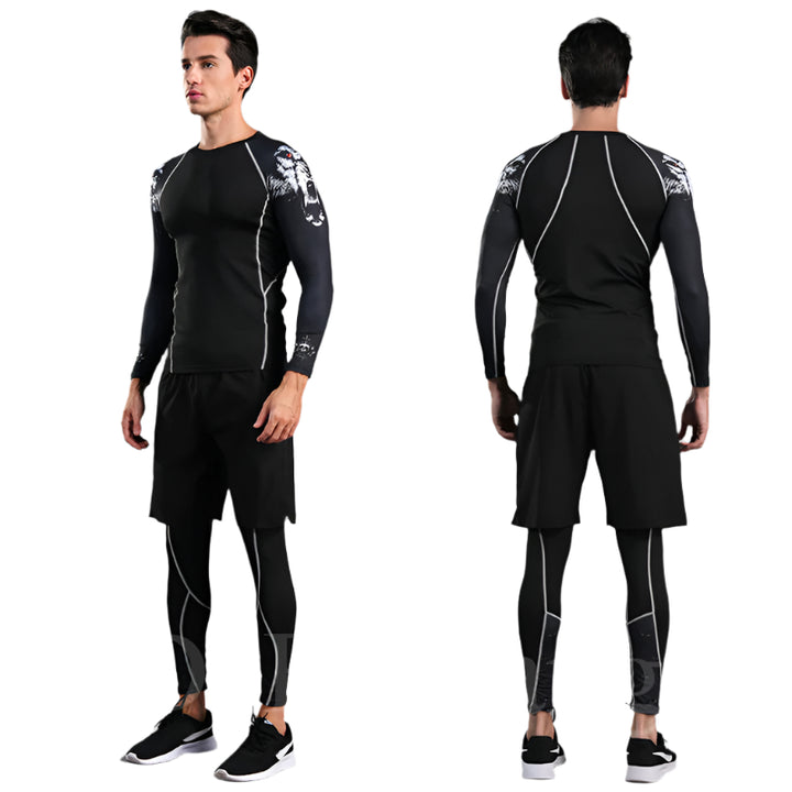 Premium Men’s Compression Sports Suit – Quick-Dry MMA Fitness Training Set, Jogging & Running Rashguard Sportswear