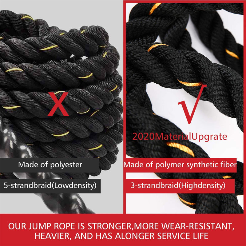 Premium Weighted Jump Rope – 10ft Fitness Skipping Rope for Strength & Cardio Training – Durable Heavy Duty Polyester for Men