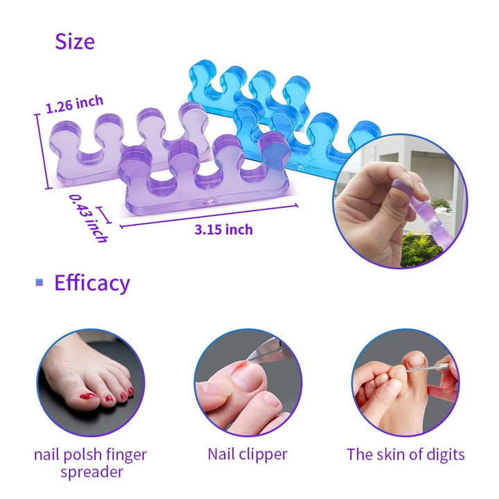 Premium Soft Silicone Toe and Finger Separators – Flexible Nail Polish Pedicure Tools for Spa and Home Use, Comfortable