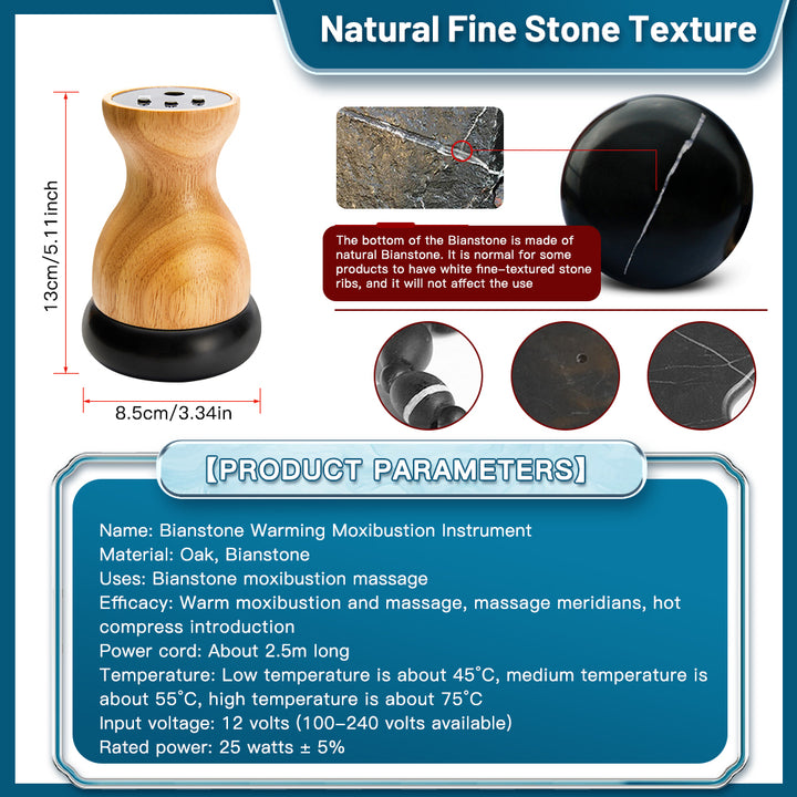 Premium Hot Stone Electric Gua Sha Massager – Back and Waist Massage Tool for Relaxing Muscles, Body Warm Moxibustion Ther