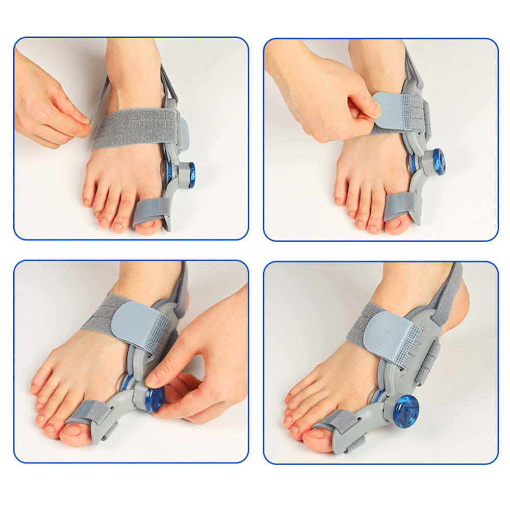 Premium Adjustable Bunion Corrector | Hallux Valgus Straightener with Rotatable Toe Separator, Soft Silicone Pad, Flexible 